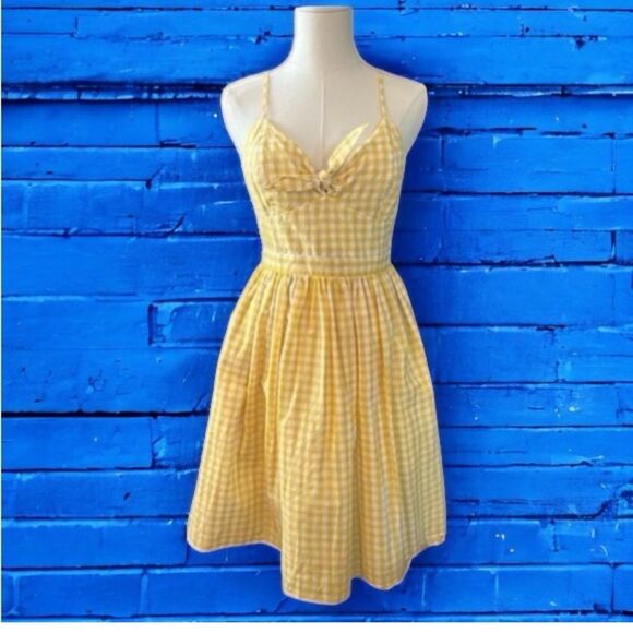 NEW English Factory Yellow Gingham Sun Dress - Picture 5 of 5
